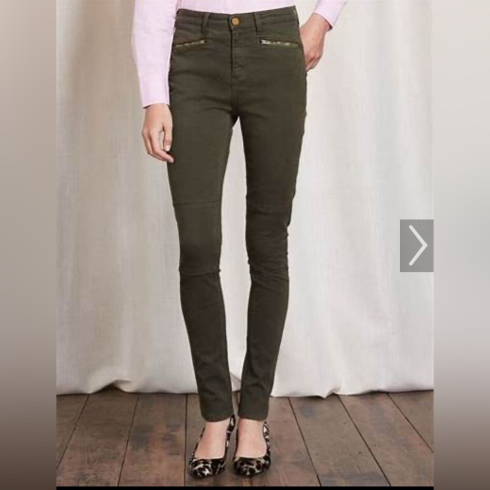 Boden Brighton Biker Skinny Pants with Zipper Accents (black)